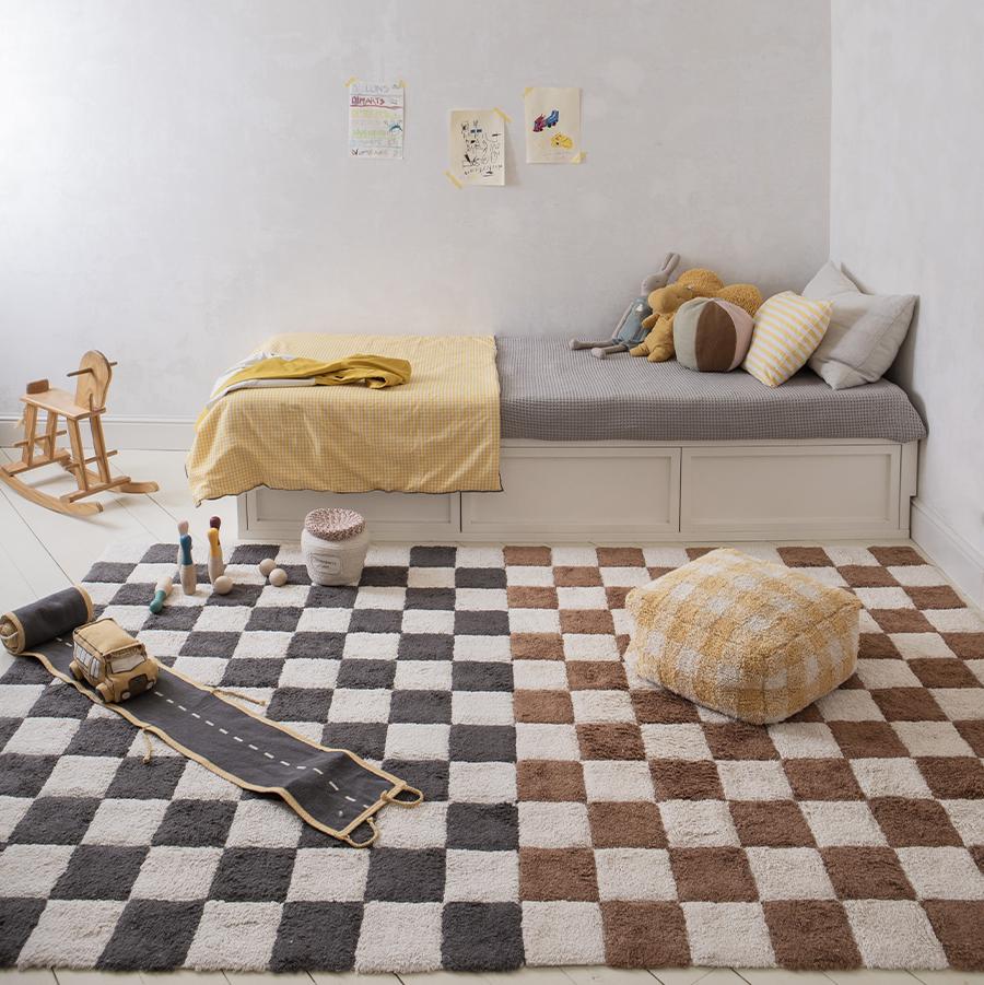 Ковер Lillaland Шахматы, 90х130, серый купить