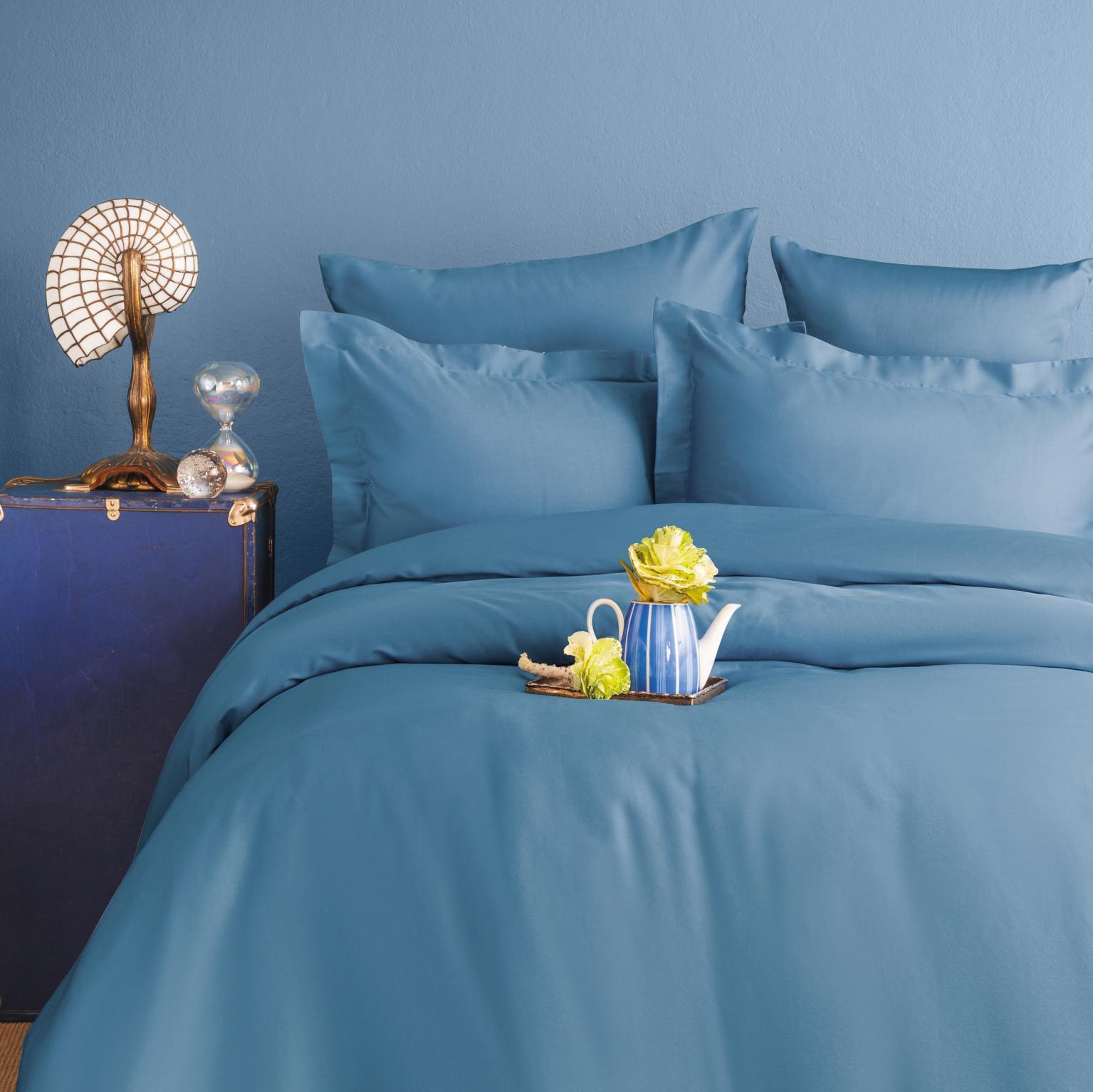 Постельное белье Issimo Home Симпли, голубой, евро, сатин DELUXE купить