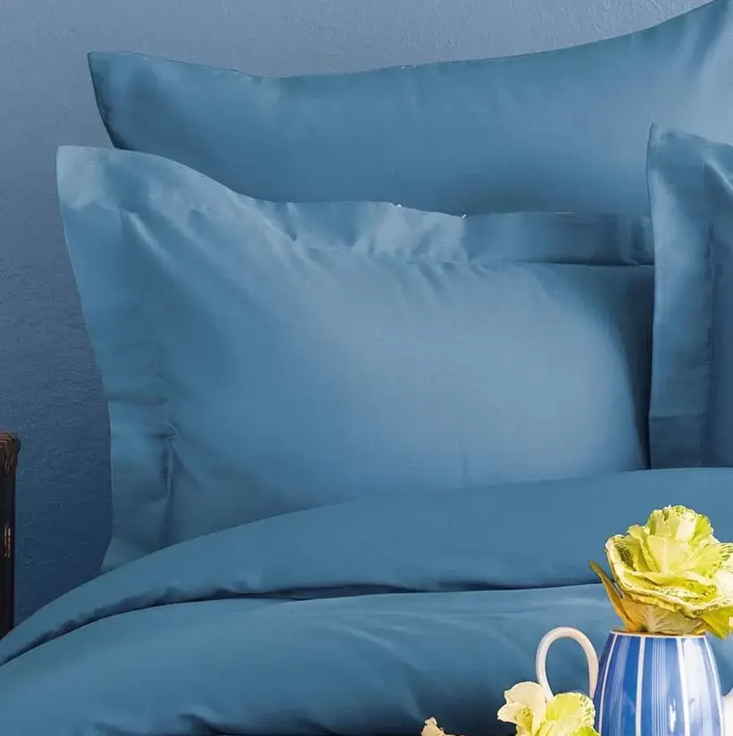 Постельное белье Issimo Home Симпли, голубой, евро, сатин DELUXE купить