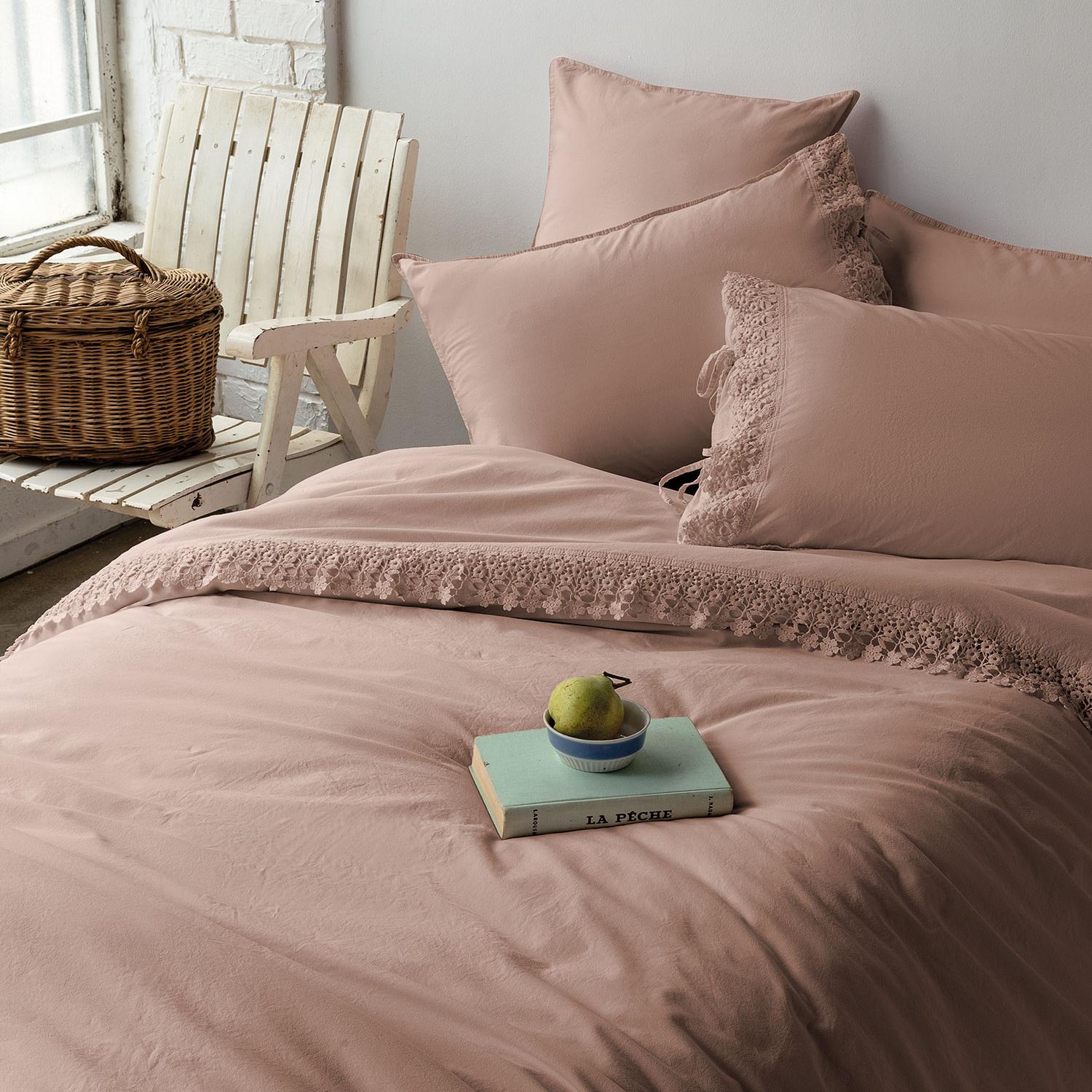 Постельное белье Issimo Home Дайзи, персик, евро, поплин купить