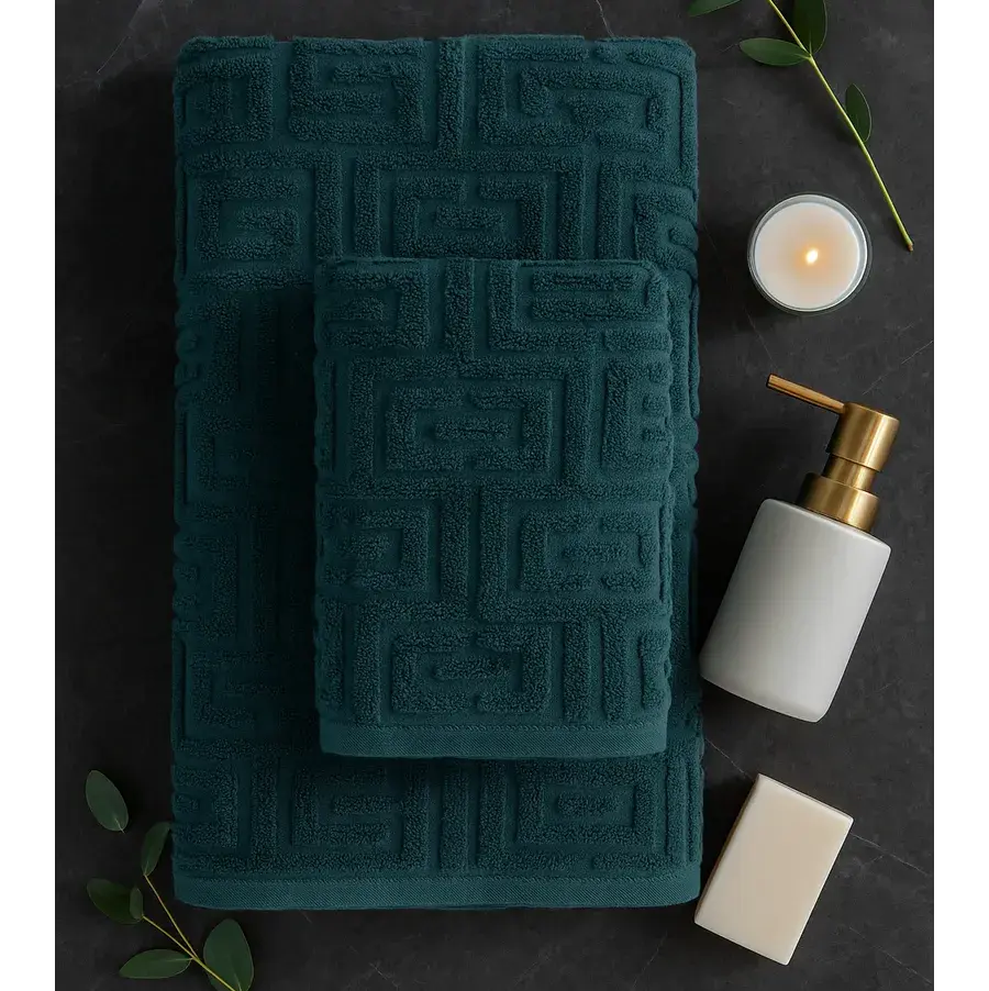 Полотенце махровое Moye home Geometric, зеленый купить