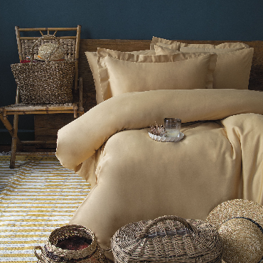 Постельное белье Issimo Home Симпли, горчичный, евро, сатин DELUXE купить