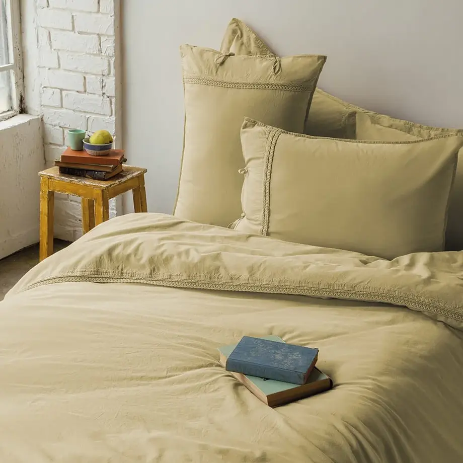 Постельное белье Issimo Home Дропе, сафрон, евро, поплин купить
