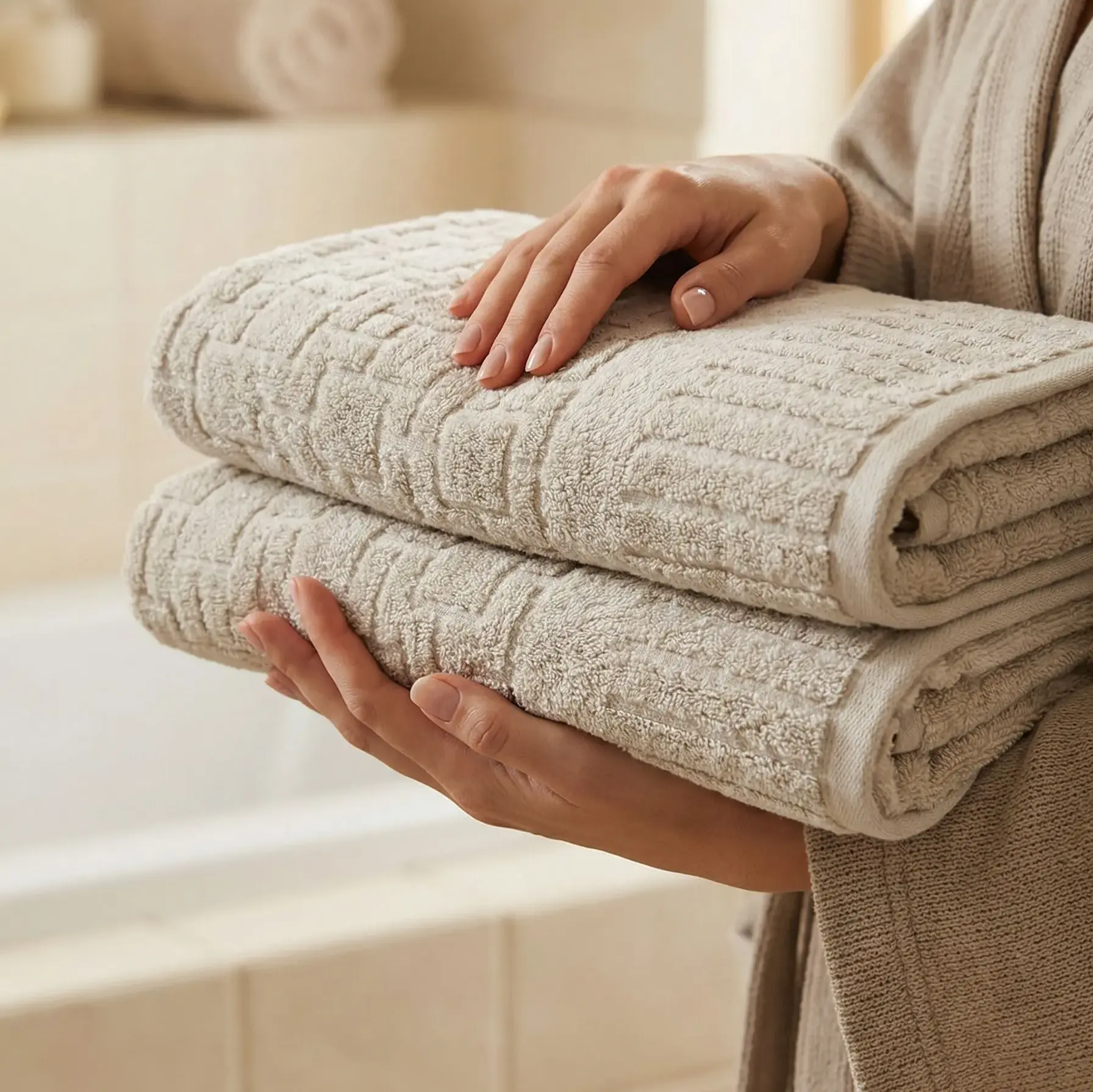 Полотенце махровое Moye home Порто, бежевый купить