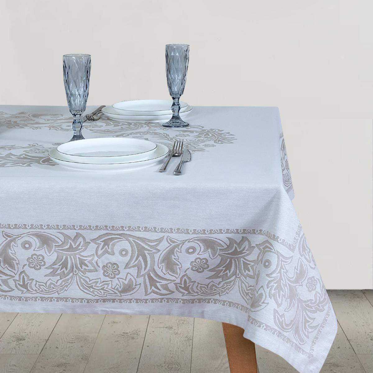 Скатерть Assorti Comfort Узоры, 140х240, жаккард,беж купить