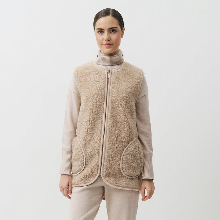 Жилет WoolHouse Бари жен, шерсть, бежевый купить