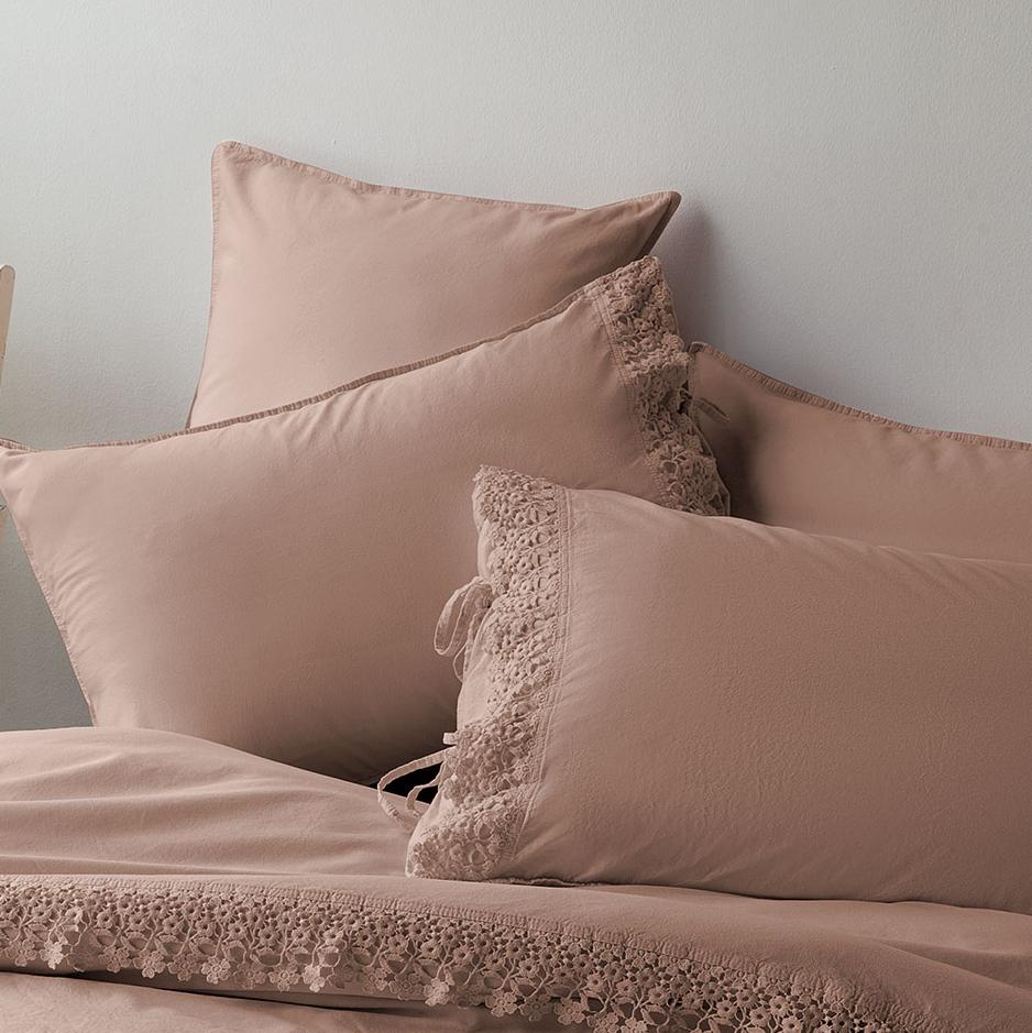 Постельное белье Issimo Home Дайзи, персик, евро, поплин купить