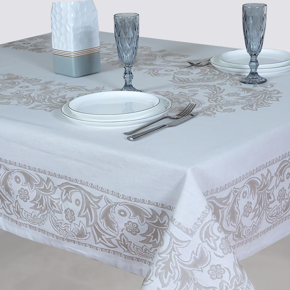Скатерть Assorti Comfort Узоры, 140х240, жаккард,беж купить