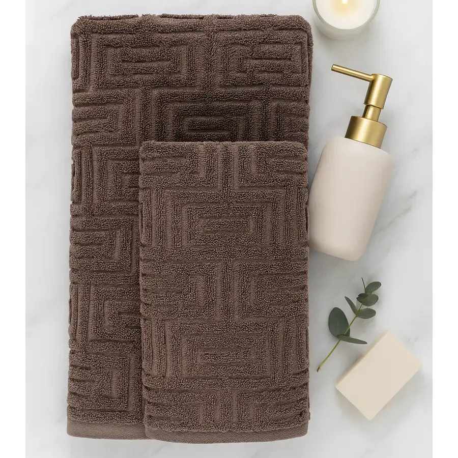 Полотенце махровое Moye home Geometric, коричневый купить