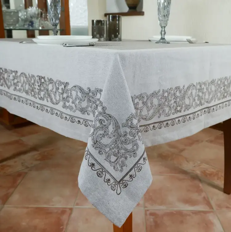 Скатерть Assorti Comfort Ампир, 140х180, жаккард, коричневый купить