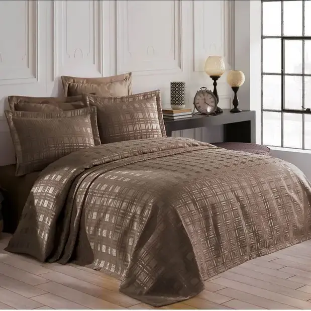 Покрывало DO&CO Ekose, 240x260, 5х7(2), коричневый купить