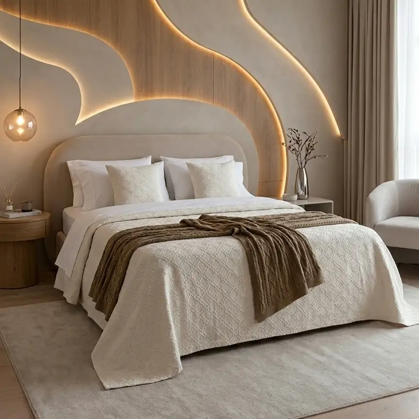 Покрывало Luxberry Эдинбург, 240х260, хлопок, экрю купить