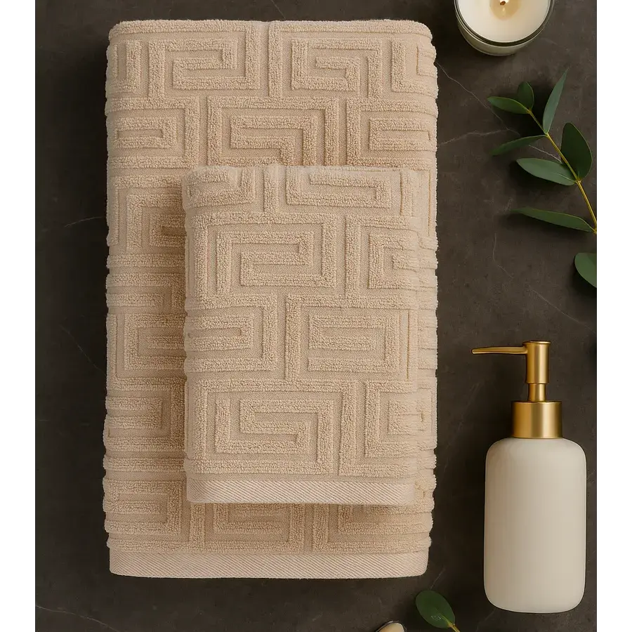 Полотенце махровое Moye home Geometric, бежевый купить