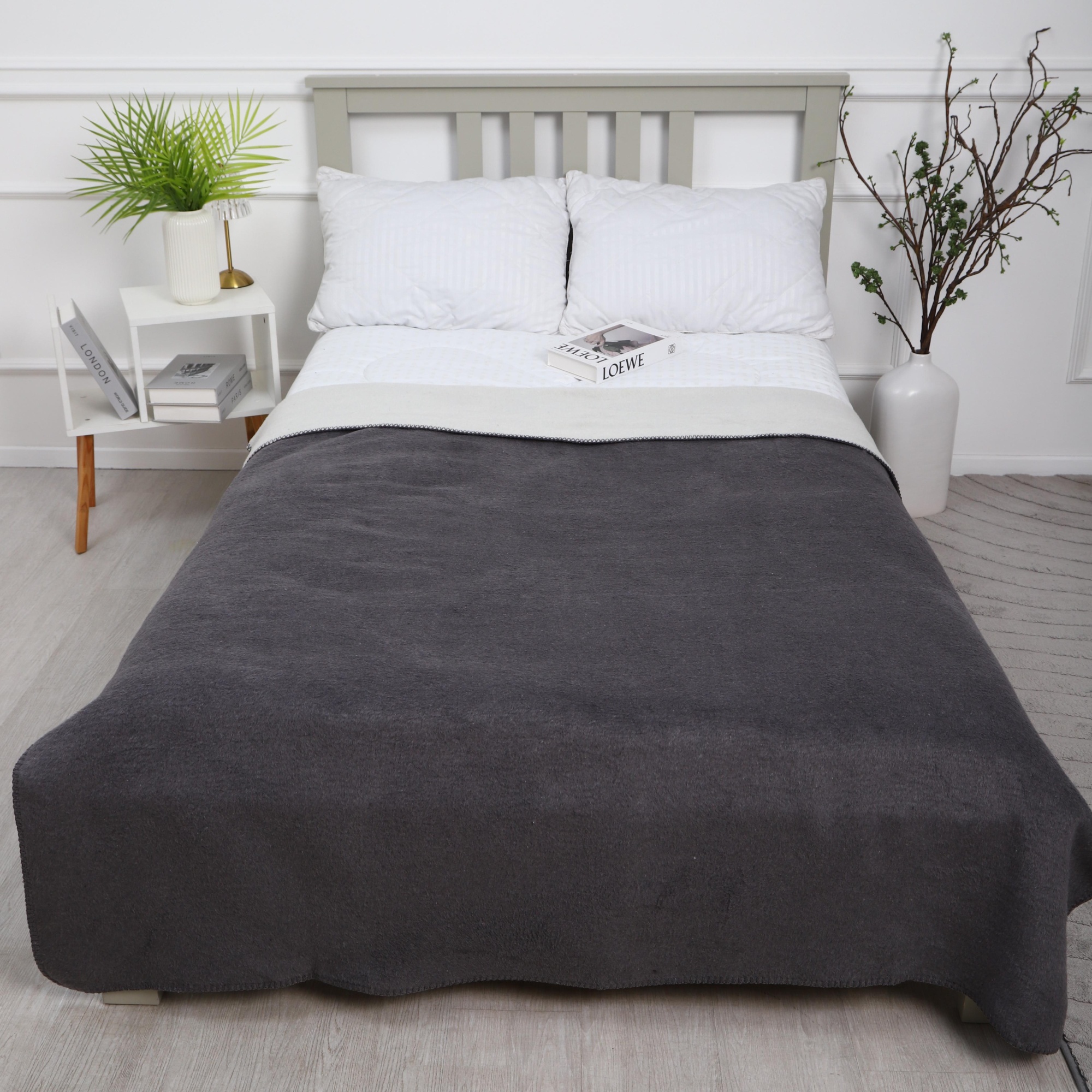 Плед Assorti Comfort Моно, 200х220, хлопок, серый купить