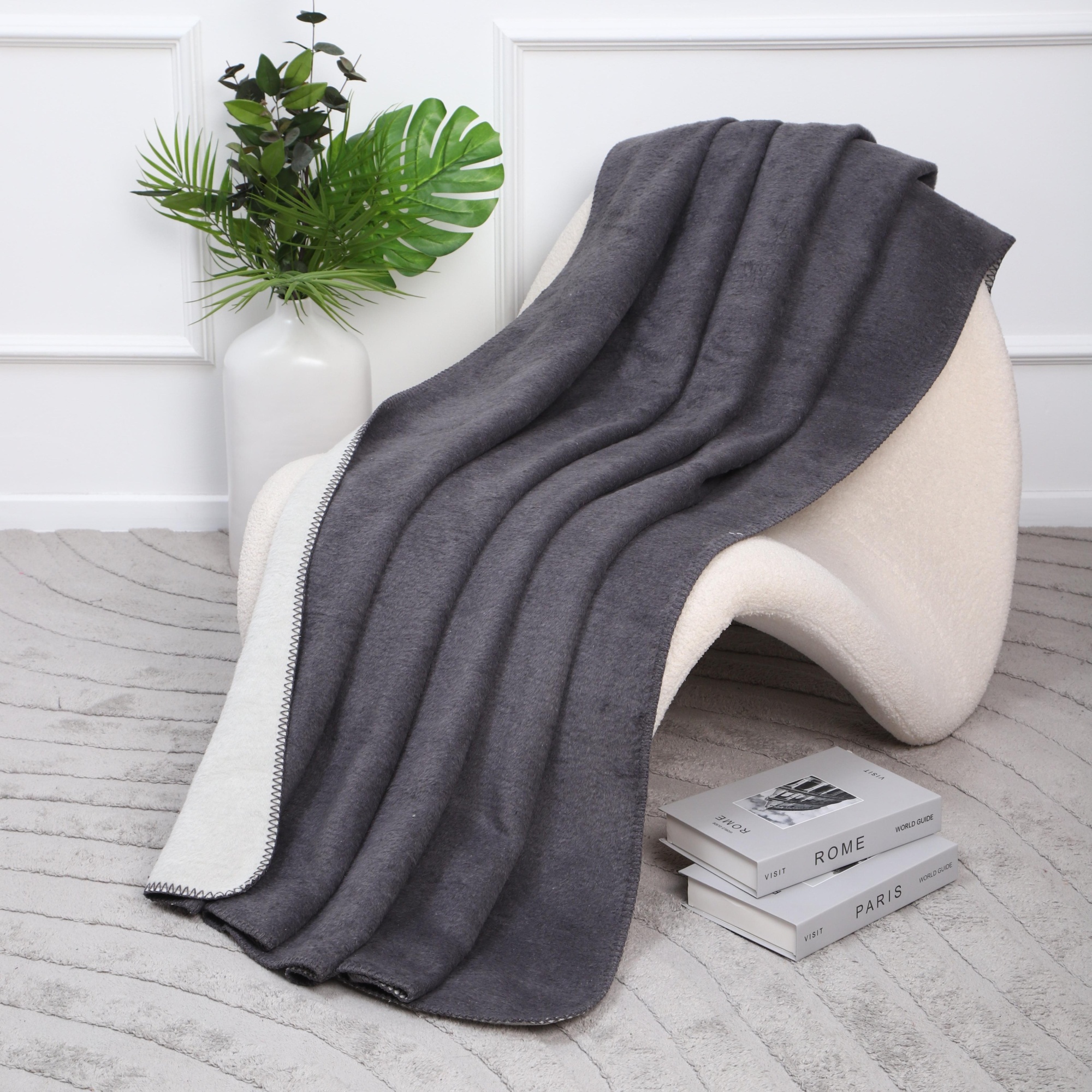 Плед Assorti Comfort Моно, 200х220, хлопок, серый купить