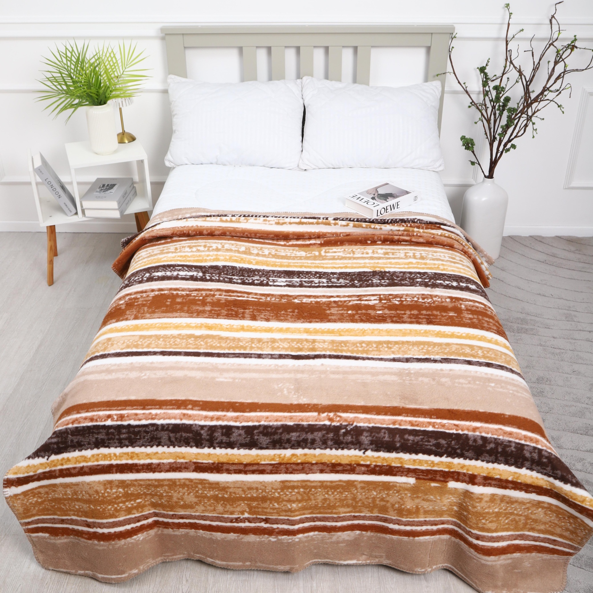 Плед Assorti Comfort Акварель, 150х200, хлопок, коричневый купить