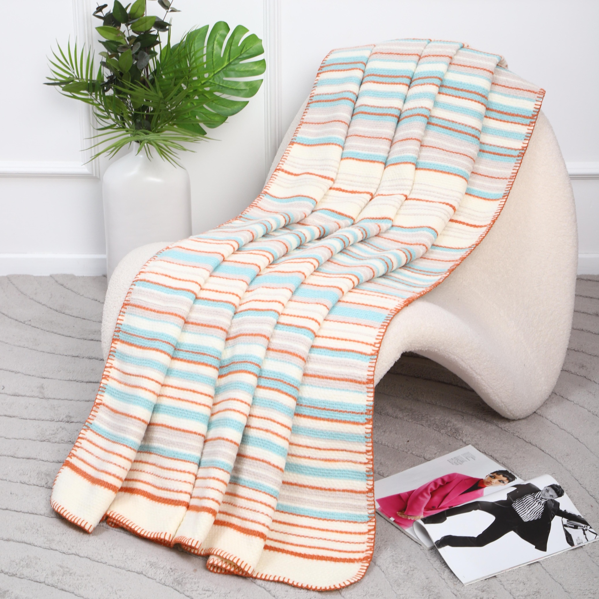 Плед Assorti Comfort Ривьера, 150х200, хлопок, голуб купить