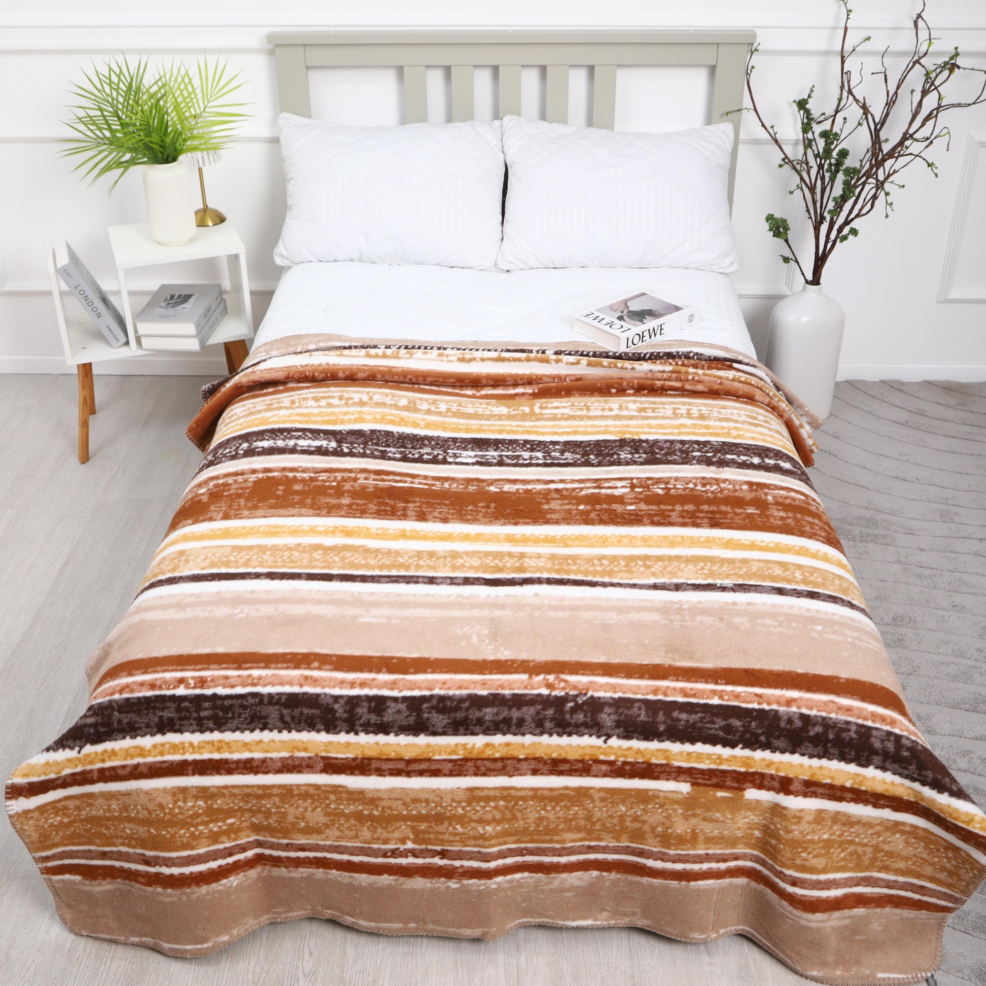 Плед Assorti Comfort Акварель, 200х220, хлопок, коричневый купить